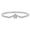 Wholesale Copper Inlaid Zirconium Letter Round Beaded Elastic Bracelet Minimalist Style Hand Jewelry For Women