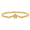 Wholesale Copper Inlaid Zirconium Letter Round Beaded Elastic Bracelet Minimalist Style Hand Jewelry For Women