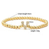 Wholesale Copper Inlaid Zirconium Letter Round Beaded Elastic Bracelet Minimalist Style Hand Jewelry For Women