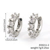 Wholesale Copper Inlaid Zirconium Minimalist Geometric Flower Style Electroplated Women's Earrings