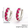 Wholesale Copper Inlaid Zirconium Minimalist Geometric Flower Style Electroplated Women's Earrings