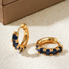 Wholesale Copper Inlaid Zirconium Minimalist Geometric Flower Style Electroplated Women's Earrings