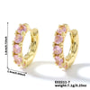 Wholesale Copper Inlaid Zirconium Minimalist Geometric Flower Style Electroplated Women's Earrings