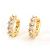 Wholesale Copper Inlaid Zirconium Minimalist Geometric Flower Style Electroplated Women's Earrings