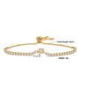 Wholesale Copper Inlaid Zirconium Women's Minimalist Letters Adjustable Bracelet