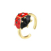 Wholesale Copper Insect Shaped Sweet Style Dripping Oil Ring For Women