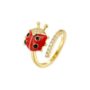 Wholesale Copper Insect Shaped Sweet Style Dripping Oil Ring For Women
