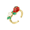 Wholesale Copper Insect Shaped Sweet Style Dripping Oil Ring For Women
