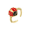 Wholesale Copper Insect Shaped Sweet Style Dripping Oil Ring For Women