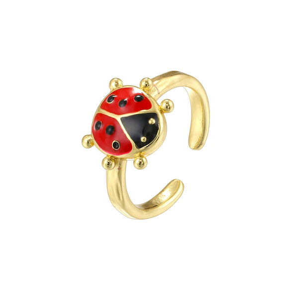 Wholesale Copper Insect Shaped Sweet Style Dripping Oil Ring For Women