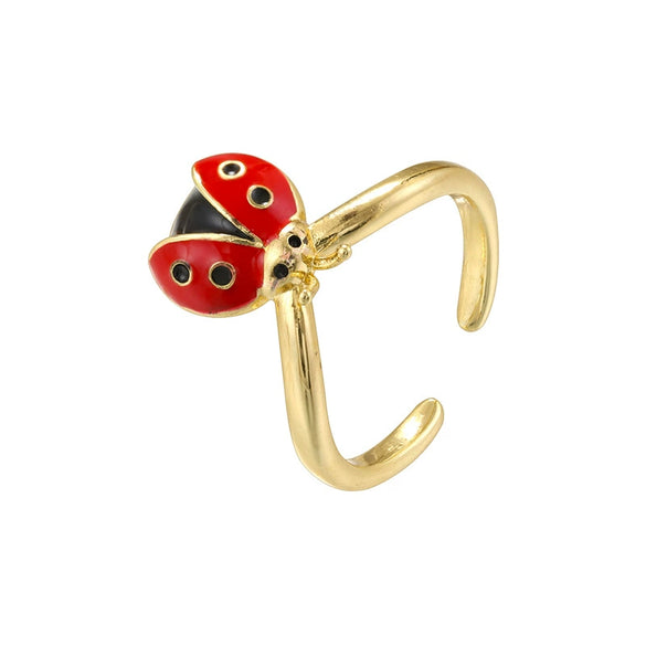 Wholesale Copper Insect Shaped Sweet Style Dripping Oil Ring For Women