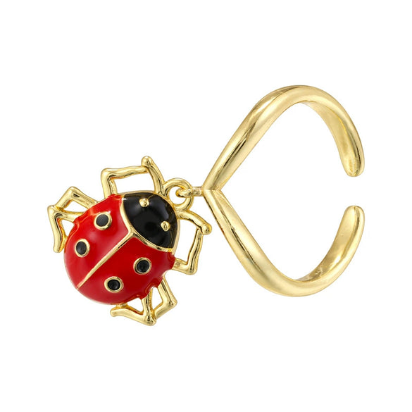 Wholesale Copper Insect Shaped Sweet Style Dripping Oil Ring For Women