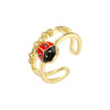 Wholesale Copper Insect Shaped Sweet Style Dripping Oil Ring For Women