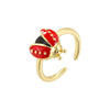 Wholesale Copper Insect Shaped Sweet Style Dripping Oil Ring For Women