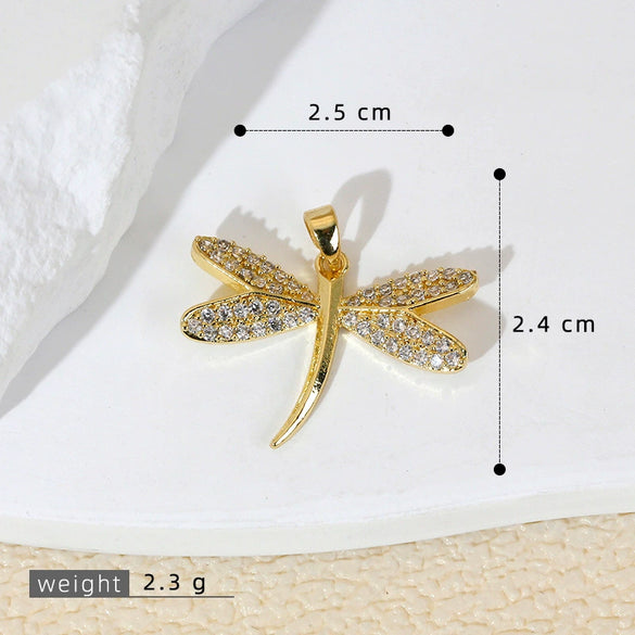 Wholesale Copper Insectshaped Pendant Jewelry With Micropaved Colorful Zircon And 18K Gold Plated Cartoon Style