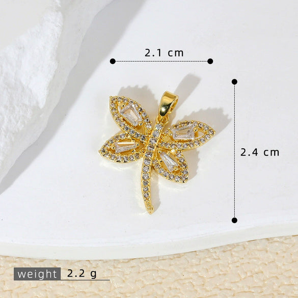 Wholesale Copper Insectshaped Pendant Jewelry With Micropaved Colorful Zircon And 18K Gold Plated Cartoon Style
