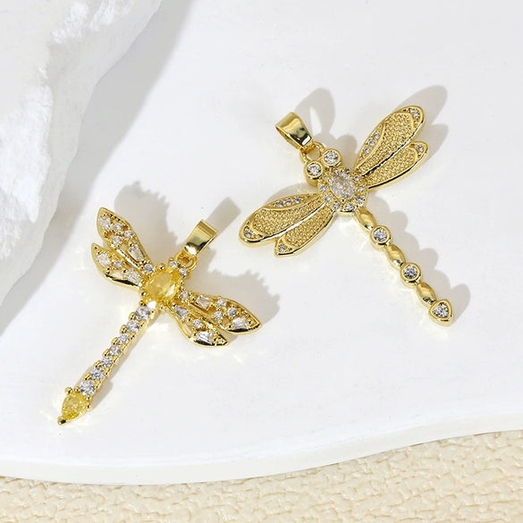 Wholesale Copper Insectshaped Pendant Jewelry With Micropaved Colorful Zircon And 18K Gold Plated Cartoon Style