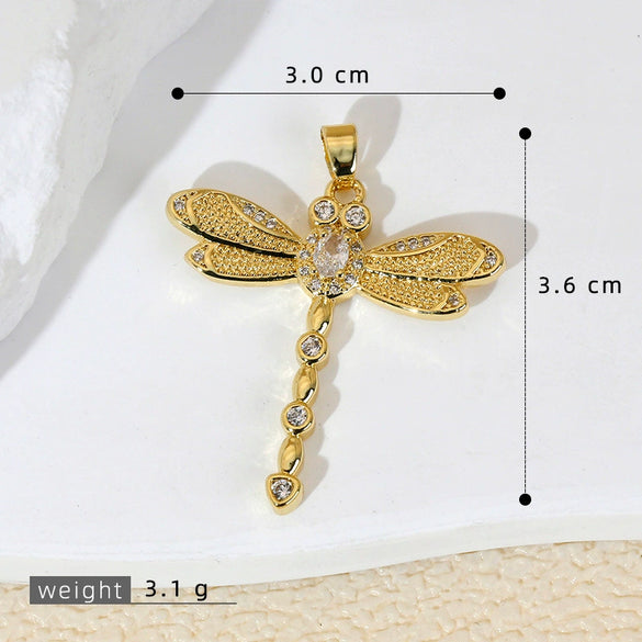 Wholesale Copper Insectshaped Pendant Jewelry With Micropaved Colorful Zircon And 18K Gold Plated Cartoon Style