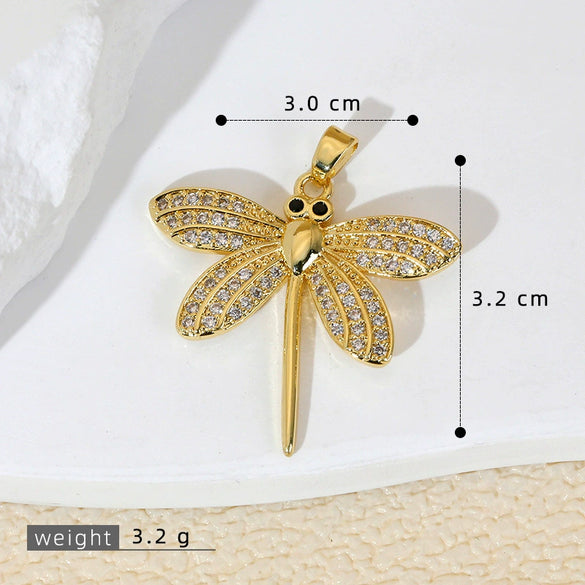 Wholesale Copper Insectshaped Pendant Jewelry With Micropaved Colorful Zircon And 18K Gold Plated Cartoon Style