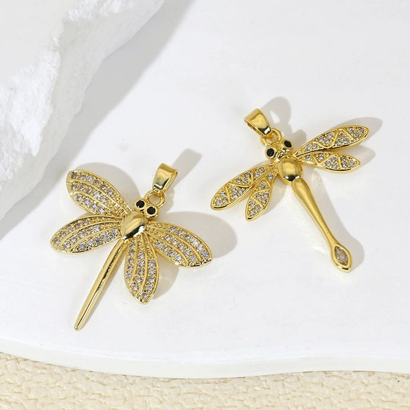 Wholesale Copper Insectshaped Pendant Jewelry With Micropaved Colorful Zircon And 18K Gold Plated Cartoon Style
