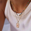 Wholesale Copper Jewelry Animal Zodiac Geometric Style Square Pendant Clavicle Chain For Women With Electroplating