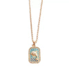 Wholesale Copper Jewelry Animal Zodiac Geometric Style Square Pendant Clavicle Chain For Women With Electroplating