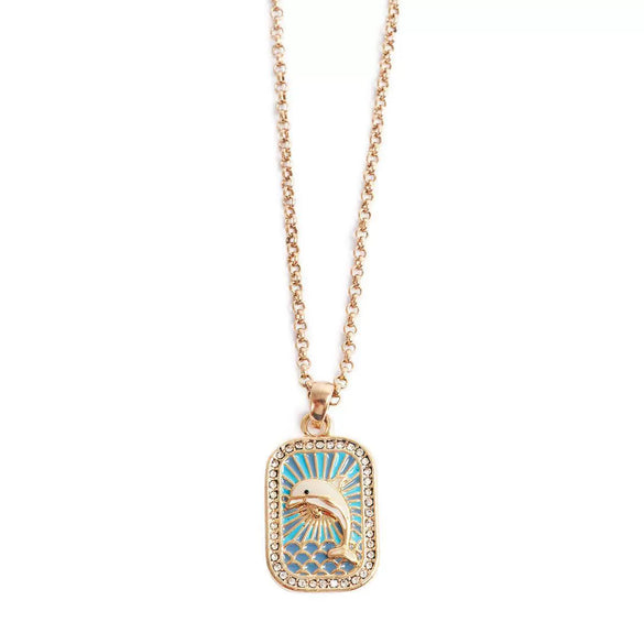 Wholesale Copper Jewelry Animal Zodiac Geometric Style Square Pendant Clavicle Chain For Women With Electroplating