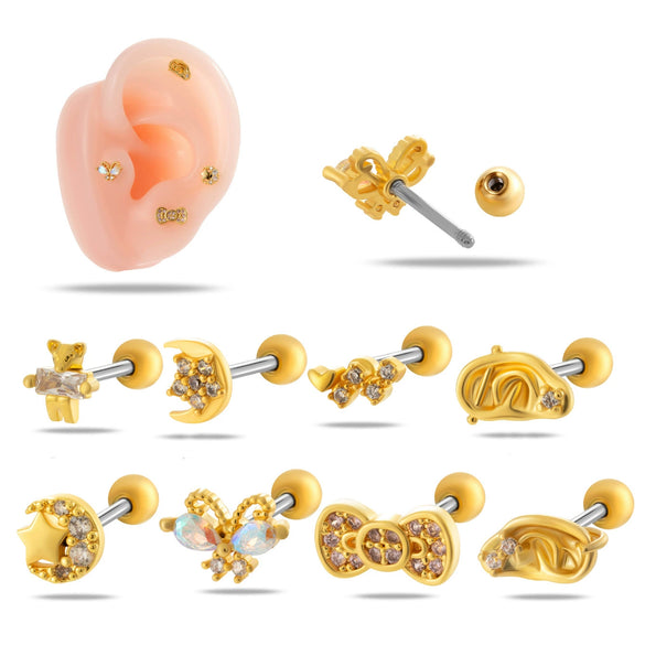 Wholesale Copper Jewelry Fashion Allmatch Moon Bow Style With Flower Pattern For Women
