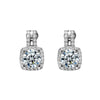 Wholesale Copper Jewelry Geometric Style Microinlaid Square Zircon Necklace And Earring Set For Women