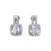 Wholesale Copper Jewelry Geometric Style Microinlaid Square Zircon Necklace And Earring Set For Women