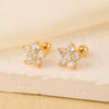 Wholesale Copper Jewelry Inlaid Zircon Star Earrings