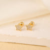 Wholesale Copper Jewelry Inlaid Zircon Star Earrings