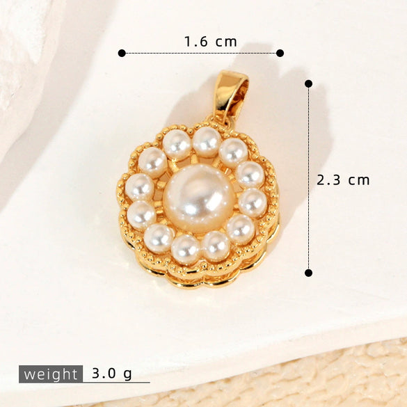 Wholesale Copper Jewelry Pendant With Rotatable Flower Shape Set With Zirconia For Bracelet Earrings Necklace Accessories