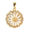 Wholesale Copper Jewelry Pendant With Rotatable Flower Shape Set With Zirconia For Bracelet Earrings Necklace Accessories
