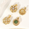 Wholesale Copper Jewelry Pendant With Rotatable Flower Shape Set With Zirconia For Bracelet Earrings Necklace Accessories
