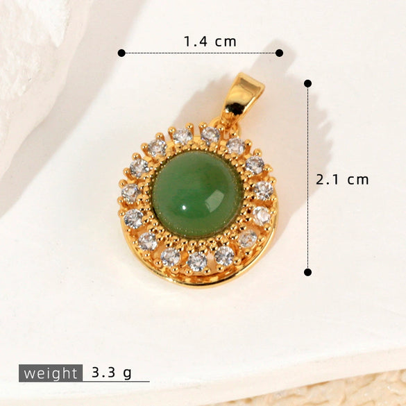 Wholesale Copper Jewelry Pendant With Rotatable Flower Shape Set With Zirconia For Bracelet Earrings Necklace Accessories