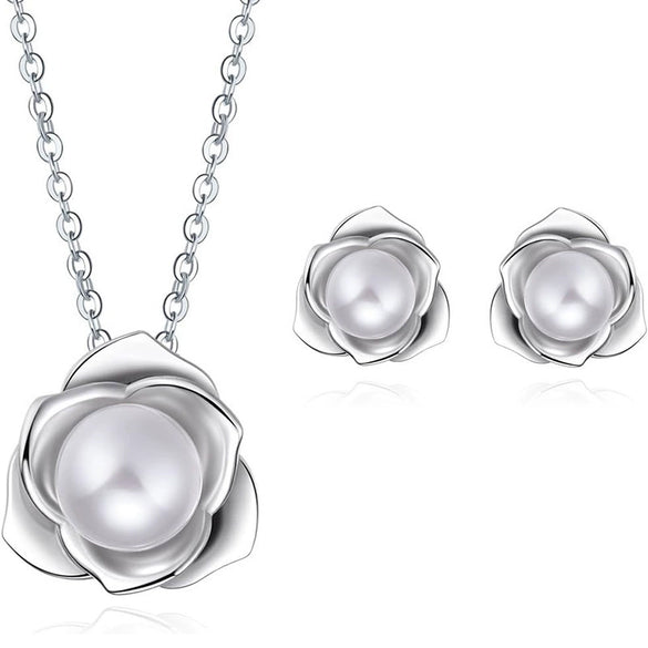 Wholesale Copper Jewelry Set With Floral Pattern Electroplating For Women Including Earrings And Necklaces