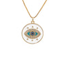 Wholesale Copper Jewelry With Devil's Eye Pattern And Real Gold Plated Treatment Unisex Box Chain Necklace