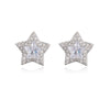 Wholesale Copper 18K Gold Plated Fivepointed Star Zircon Women's Micropaved Earrings
