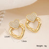Wholesale Copper 18K Gold Plated Geometric Love Earrings For Women Minimalist Style