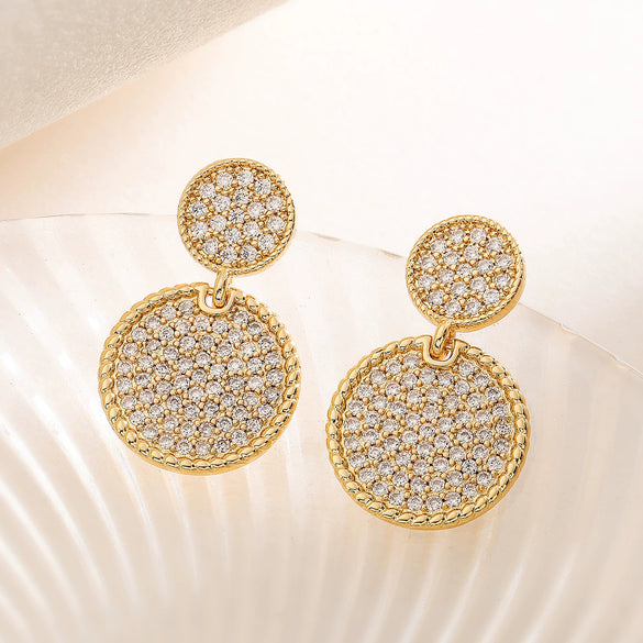 Wholesale Copper 18K Gold Plated Geometric Love Earrings For Women Minimalist Style