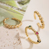 Wholesale Copper 18K Gold Plated Geometric Opening Ring For Women With Microsetting