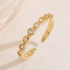 Wholesale Copper 18K Gold Plated Geometric Opening Ring For Women With Microsetting
