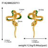 Wholesale Copper 18K Gold Plated Snakeshaped Geometric Earrings For Women