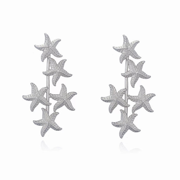 Wholesale Copper 18K Gold Plated Starfish Shell Women's Earrings With Flower Geometric Animal Zodiac Zirconia Design