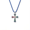 Wholesale Copper 18K Goldplated Cross Pendant Necklace With Braided Rope And Ochain For Women