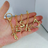Wholesale Copper Keychain With Letters Numbers Text Electroplating Design