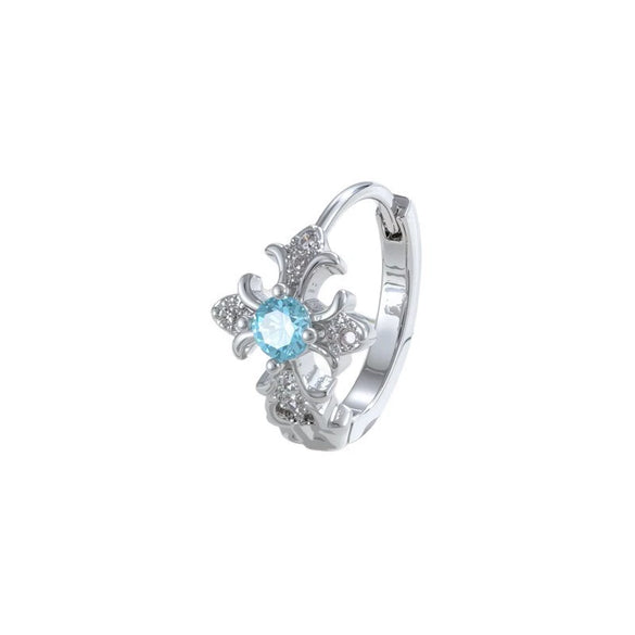 Wholesale Copper Lace Cross Geometric Microinlaid Zircon Unisex Ear Ring Ear Buckle