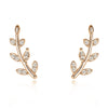 Wholesale Copper Leaf Ear Studs Mori Style For Women