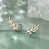Wholesale Copper Leaf Ear Studs Mori Style For Women